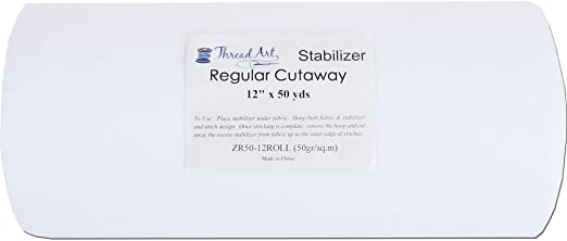 Threadart Cutaway Embroidery Stabilizer | 1.8 oz Medium Weight | 12" x 50 yd Roll | For Machine Embroidery | Also Available Over 20 Additional Styles of Cutaway, Washaway, Tearaway, Sticky in Rolls and Precut Sheets