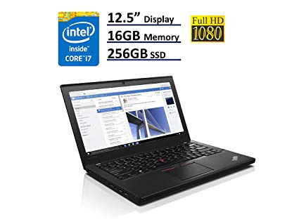 Lenovo ThinkPad X260 Business Laptop: 12.5" IPS Anti-Glare FHD (1920x1080), Intel Core i7-6600U, 256GB SSD, 16GB DDR4, Backlit Keyboard, Windows 7 Pro Upgradeable to Win 10 Pro (Certified Refurbished)