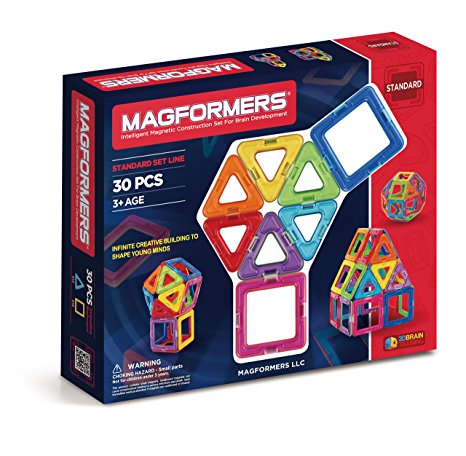 Magformers Construction Set, Rainbow (30-Piece)