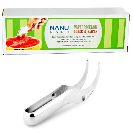 2016 NEW Nanu Nanu Watermelon Corer & Server (1 pack, Squeezable Head Patent Pending design)