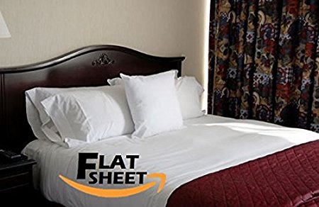 Deluxe Hotel Bedding, Premier Twin FLAT Bed Sheet - White