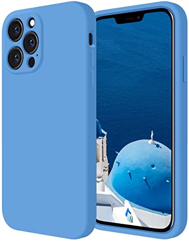 Cordking Designed for iPhone 13 Pro Max Case, Silicone Full Cover [Enhanced Camera Protection] Shockproof Protective Phone Case with [Soft Anti-Scratch Microfiber Lining], 6.7 inch, Blue