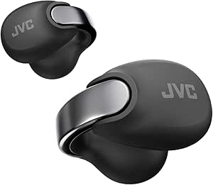 JVC nearphones Open Ear-Cuffs Wireless Headphones with Clasp Mechanism, Multipoint, Single Ear use, BT 5.3, Long Battery Life (up to 24 Hours) - HANP1TB (Coal Black)