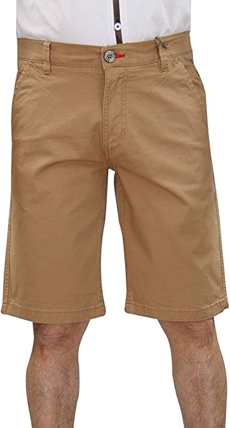 Jack South Mens Shorts Chino Cotton Stretch Bermuda Half Pants Zip Fly Classic Summer Casual Lightweight Work Wear