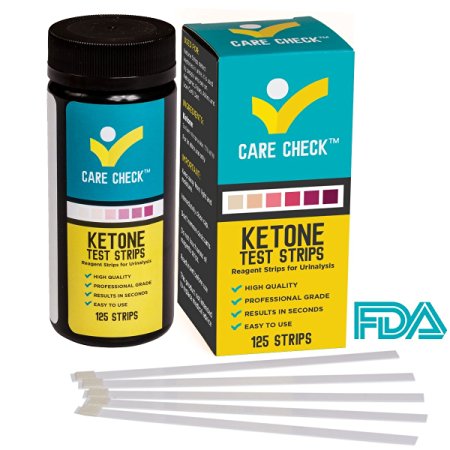 Care Check Ketone Test Strips - 125 Urinalysis Strips