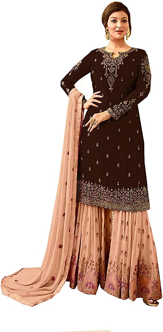 DELISA Ready Made New Designer Indian/Pakistani Sharara Style Salwar Suit for Women Fiona