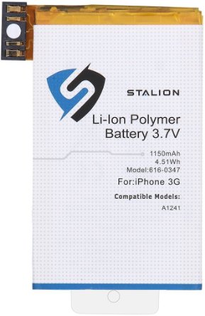 iPhone 3G Battery : Stalion® Strength Replacement Li-Ion Polymer Battery 1150mAh 3.7V for iPhone 3G [24-Month Warranty](Compatible with AT&T GSM Model A1241)
