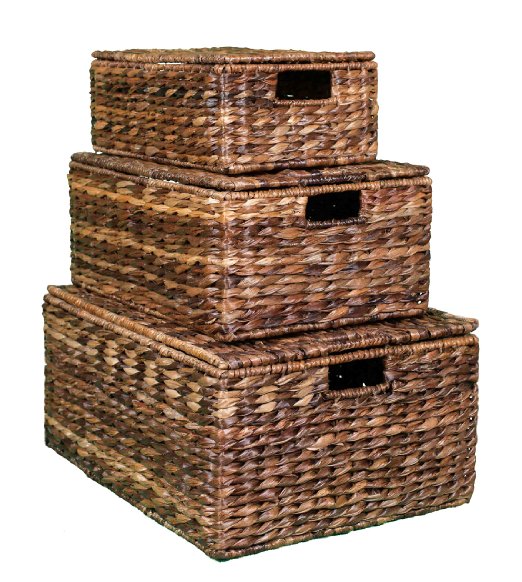 BirdRock Home Abaca Nesting Baskets | 3 baskets | Environmentally Friendly