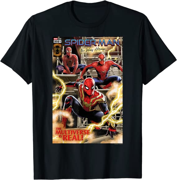 Marvel Spider-Man No Way Home The Multiverse Is Real Comic T-Shirt