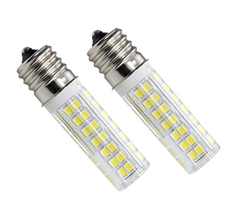 New e17 bulb, Dimmable E17 LED (88SMD) 6W, 120v 60W Equivalent, Microwave Appliance Compatible Bulb (Pack of 2) (White, 6W-E17)