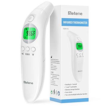 【New 2020 Version】Medical Ear Thermometer with Forehead Function, 32 Set Memory Records with Fever Alarm,Digital Infrared Temporal Thermometer for Fever, Instant Accurate Reading for Baby and Adults