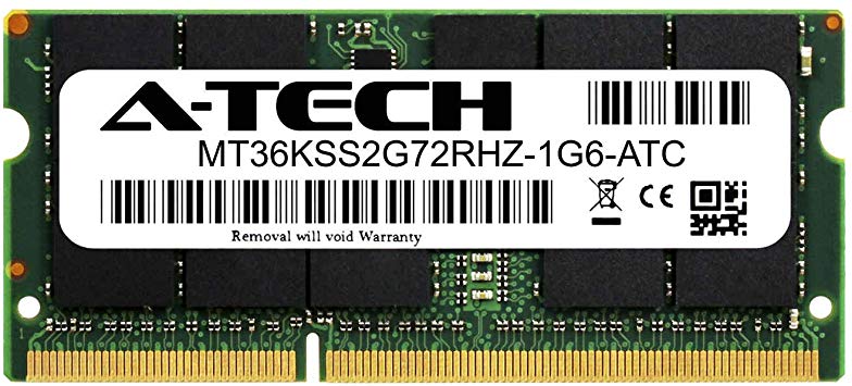 A-Tech 16GB Replacement for Micron MT36KSS2G72RHZ-1G6 - DDR3/DDR3L 1600MHz PC3-12800 Registered SO-DIMM 4rx8 1.35v - Single ECC SO-DIMM Memory Ram Stick (MT36KSS2G72RHZ-1G6-ATC)