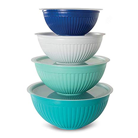 Nordic Ware 69518 Covered Bowl Set, 8-pc, Set of 8, Coastal Colors