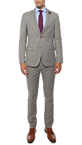Ferrecci-Zonettie Mens 2pc 2 Button Slim Fit Traveler Suits