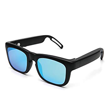 Audio Bluetooth Sunglasses for Men - Mutrics Stylish Smart Music Sunglasses with Virtual 5.1 Surround Sound, Hands Free Call, AI Voice Control, UV 400 Polarized Lens & IP56 Sweat Resistant, Black