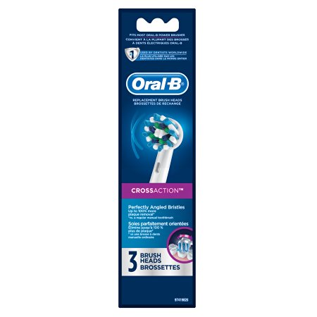 Oral-B CrossAction Replacement Electric Toothbrush Head Refills 3 Count