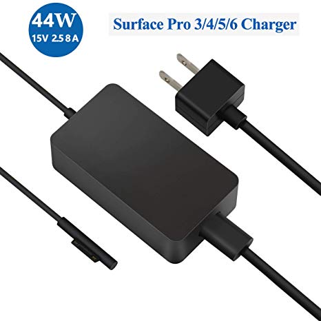 Surface Pro Charger 44W 15V 2.58A UL Listed Power Supply Compatible Microsoft Surface Pro 3/4/5/6/Surface Laptop Surface Go with 5V 1A USB Charging Port