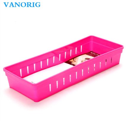 Creative Storage Drawers Drawer Organizers VANORIG® Plastic Drawer Dividers Drawer Storage Box Stationery Makeup Storage Box ,Set of 4 (Rose Red)