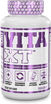 Vita-XT Multivitamin for Women - Womens Daily Multivitamin with Vitamin A, B6, B12, C, D, E, Iron, and Glutathione for Immune Support, Increased Vitality, and Reduced Fatigue - 60 Veggie Capsules