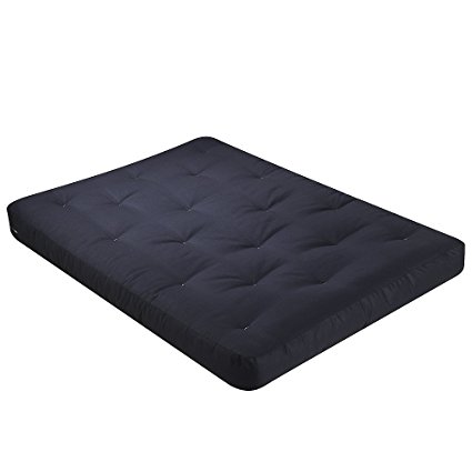 Serta Sycamore Double Sided Convoluted Foam and Cotton Queen Futon Mattress, Black, Made in the USA