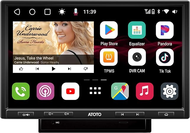 [10 inch/QLED] ATOTO S8 Pro S8G2104PR-A Double-DIN Andriod Car Stereo, Wireless CarPlay & Android Auto, Dual BT w/aptX HD, Split Screen Display, USB Tethering, VSV&LRV, Built-in 4G Cellular Modem