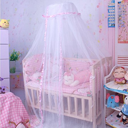 Baby Mosquito Net Toddler Bed Crib Canopy Netting Mosquito Soft Breathable Pink