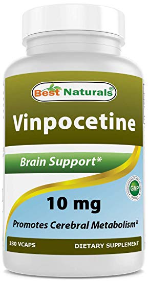 Best Naturals Vinpocetine 10mg for Healthy Brain Function, Veggie Capsule, 180 Count