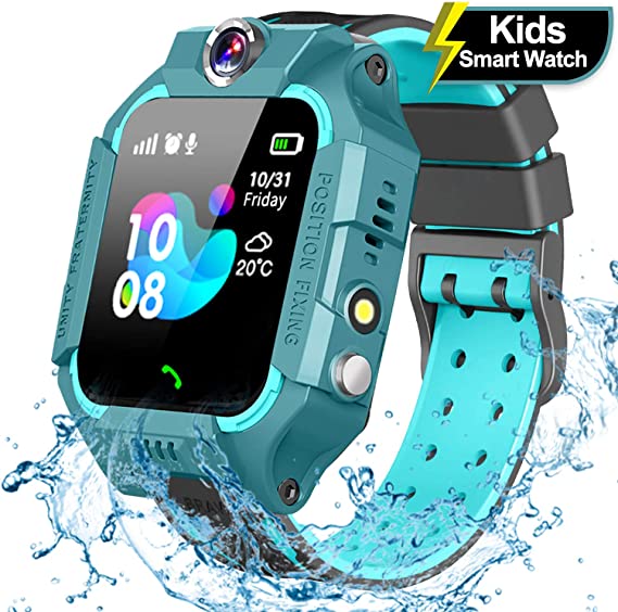Smart Watch for Kids-IP67 Waterproof Kids Smartwatch Phone with Call Games Alarm Clock Music 12/24 Hr, Kids Smart Watches Digital Watch for Children Boys Girls School Supplies Learning Toy (Green)