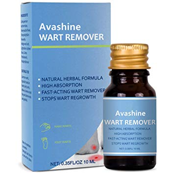 Avashine Wart Removal, Painlessly Removes Common, Hand and Plantar Wart Remover, Maximum Strength Wart Liquid, Strong & Effective Wart Infection Treatment