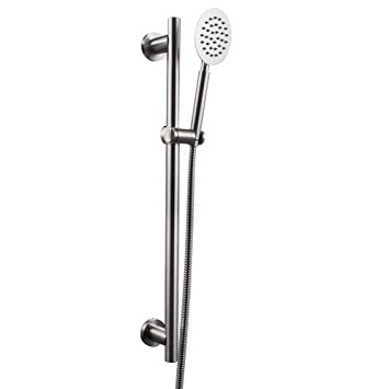 KES ALL Metal SUS304 Stainless Steel Hand Shower Head with Adjustable Slide Bar, Brushed Finish, F205-2 KP151-2