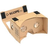 Google Cardboard Kit by D-scope Pro TM 3D Virtual Reality Compatible with Android and Apple Easy Setup Instructions Machine Cut Quality Construction 45mm Lenses HD Visual Experience Includes QR Codes