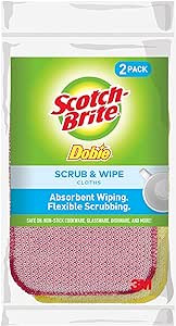 Scotch-Brite Dobie Scrub & Wipe Cloth, 5.9 in. x 3.9 in., 2/Pack