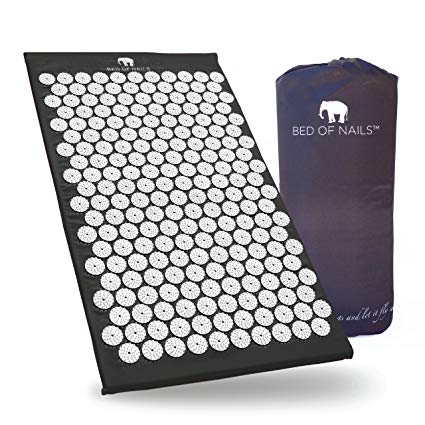 Bed of Nails Original Acupressure Mat for Back/Body Pain Treatment, Relaxation and Mindfulness, Black