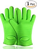 Silicone BBQ Gloves Cooking and Baking Is Easier with This Heat Resistance Oven Mitts - Men and Women Love Cooking with This Great Kitchen Gadget - Use As Grilling High Quality Materials Fits Most Best Lifetime Guarantee