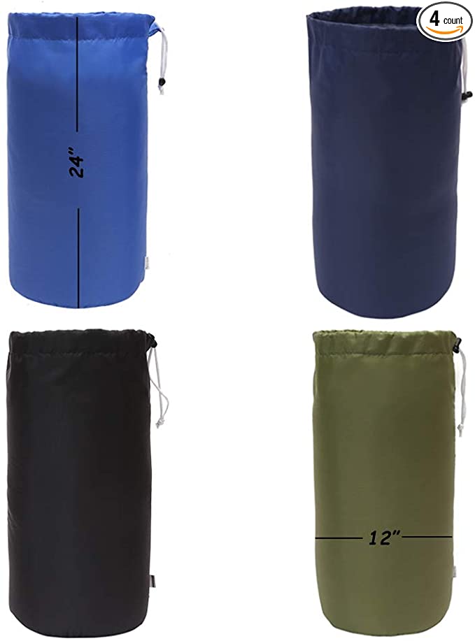Augbunny Durable Drawstring Water Resistant Dust Flap Stuff Sack Bag 4-Pack