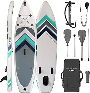 ALPIDEX Stand Up Paddle Board 305x76x15 cm Sup Planche Gonflable iSup Sac à Dos Pagaie Pompe à Double Action Laisse Max. 150 kg