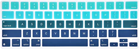 Keyboard Cover Skin Compatible with iPad Pro 12.9 inch with Magic Keyboard 2020 (4th 5th Generation), iPad Pro 12.9 2020 2021 Keyboard Protector - Gradual Blue
