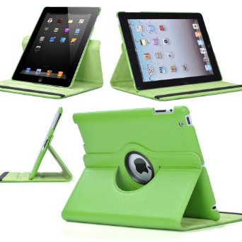 SANOXY 360 Degrees Rotating Stand Leather Smart Cover Case for Apple iPad 2, iPad 3, iPad 4 with wake/sleep capability