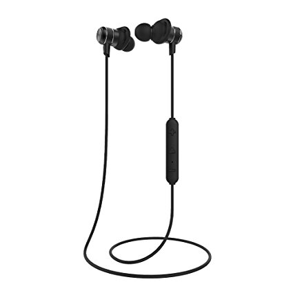 Tiergrade Bluetooth Headphones, Wireless Magnet Attraction In-Ear Earbuds Earphones Headset with Mic Microphone, Exercise Earbuds,Cool Black.