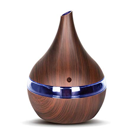 KBAYBO 300ml USB Essential Oil Diffuser, Air Humidifier Aromatherapy Aroma Atomization Purifier Cool Mist Maker with LED Light for Home and Office