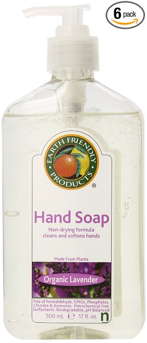 Earth Friendly Products Hand Soap, Lavender, 17-Ounce Bottle (Pack of 6)