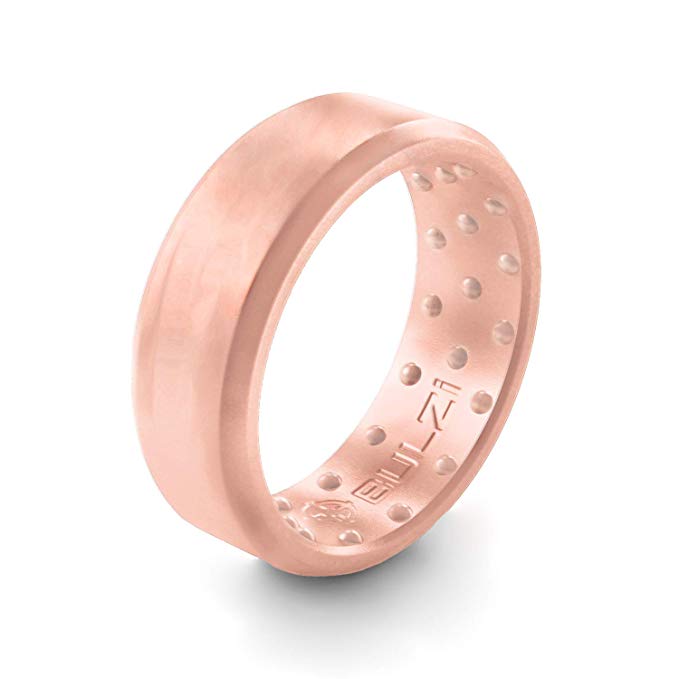 BULZi - Massaging Comfort Fit Silicone Wedding Ring - #1 Most Comfortable Men's Women's Wedding Band - Comfort Flexible Work Safety Design