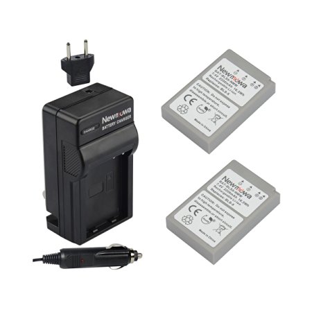 Newmowa BLS-5 Battery (2-Pack) and Charger kit for Olympus BLS-5, BLS-50, PS-BLS5 and Olympus OM-D E-M10, PEN E-PL2, E-PL5, E-PL6, E-PL7, E-PM2, Stylus 1