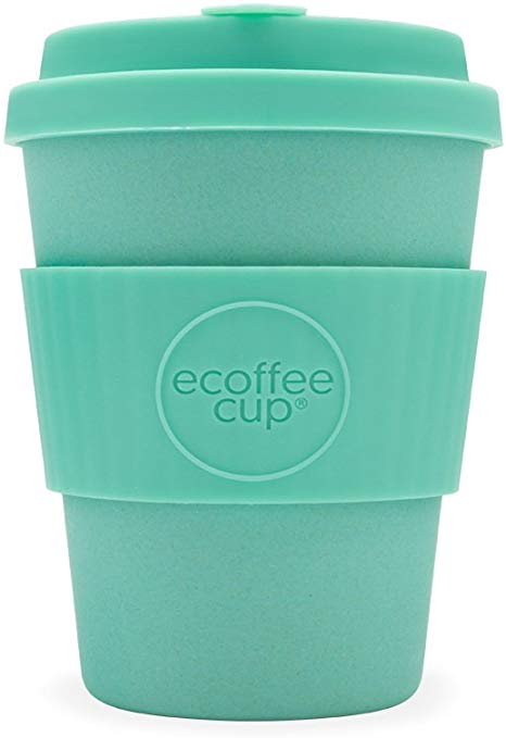 Ecoffee Cup Cup _ Saucers Lids, Holder: Pastel Blue 355ml Reusable, Eco-friendly,, 600 205