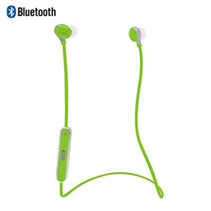 Bluetooth Headphones; ADiPROD Wireless Headsets Sports Earphones In-Ear Stereo For Iphone Samsung LG HTC Ipad Tablet PC Handfree MIC Bass (Green)