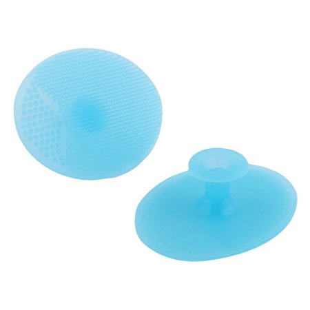 Silicone Brush Blackhead Remover Facial Cleansing Pad 2PCS (Blue)