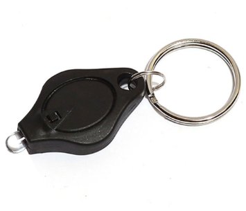 Leegoal 10 X Led Mini Micro Black Keychain Key Ring Super Flash Bright Flashlight White Light (Black Design)