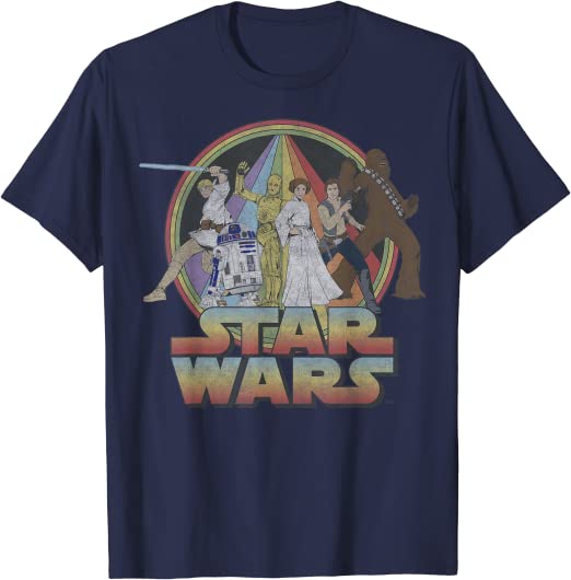 Star Wars Rainbow Group Shot Vintage Poster T-Shirt