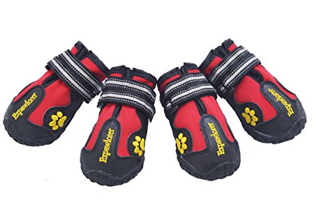 Waterproof Dog Boots with Reflective Velcro and Anti-Slip Sole for Medium to Large Dogs