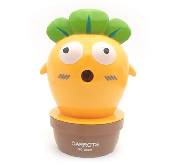 Manual Hand-Cranking Pencil Sharpener Cute Carrot Shape Design for Students Classroom Office Home Use (Mix Color)